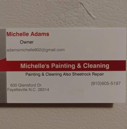 Michelle's painting and cleaning